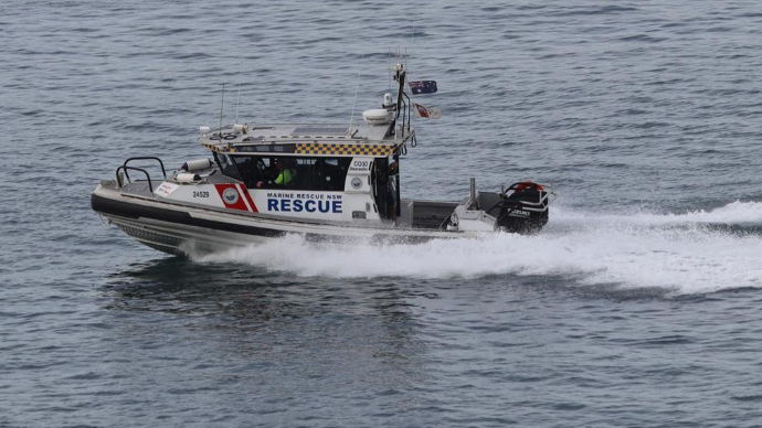 Marine Rescue NSW crews searching for missing teen Darcy Deefholts earlier this week.