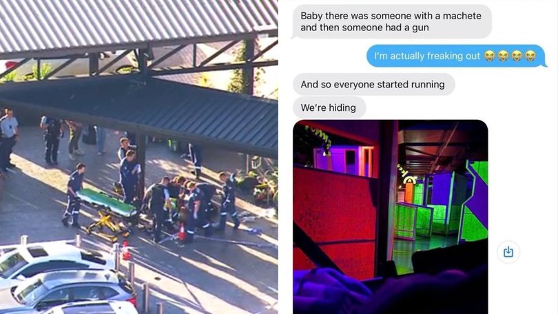 Police at the scene after a critical incident was declared while terrified shoppers shared messages while hiding from armed attackers.