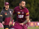 Queensland squad member Josh Kerr (right) was sanctioned for comments about referee Ashley Klein. 