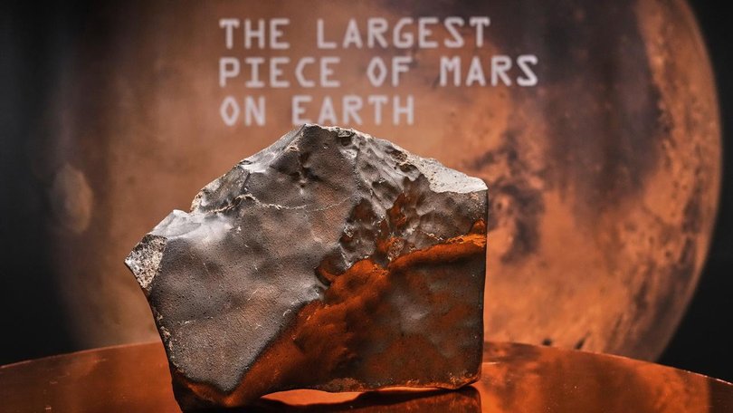 The largest piece of Mars ever found on earth is going under the hammer. (AP PHOTO)