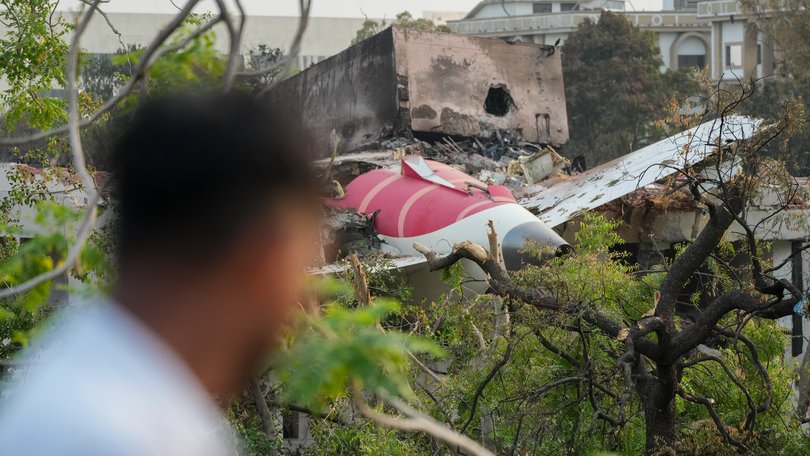 The crash site of Air India Flight 171 in Ahmedabad, India, on June 13. MUST CREDIT: Siddharaj Solanki/Bloomberg