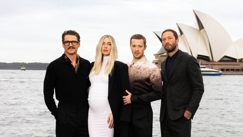 Pedro Pascal, Vanessa Kirby, Joseph Quinn and Ebon Moss-Bachrach in Sydney promoting The Fantastic Four: First Steps.