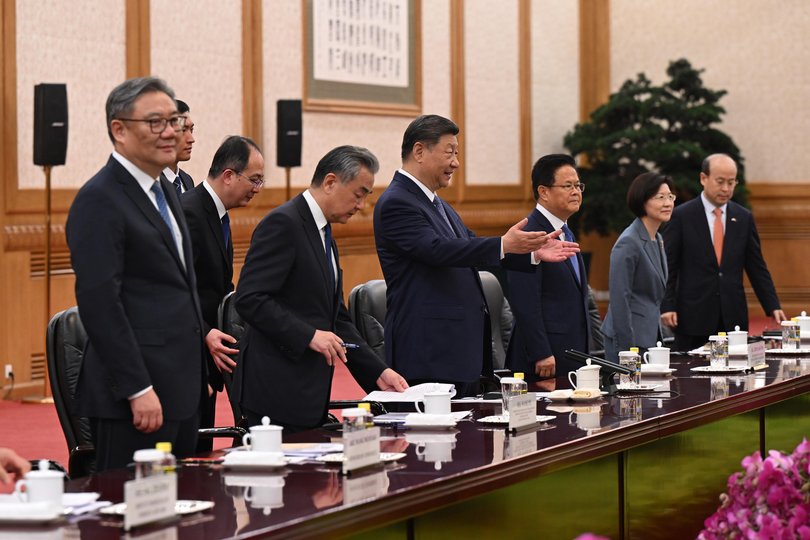 China’s President Xi Jinping meets with Prime Minister Anthony Albanese in the Great Hall of the People in Beijing, China, Tuesday, July 15, 2025.