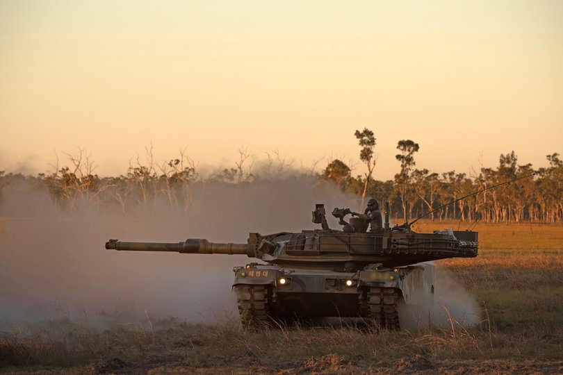 Republic of Korea Marine Corps operate the K1A2 Main Battle Tank during a live fire activity at Shoalwater Bay Training Area during Exercise Talisman Sabre 2025. Picture: LSIS Susan Mossop