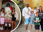 Pictured on the left is Kat Clark and her daughter Deja at Universal Studios, on the right is Brent and Molly Allwell with their kids in the US. 