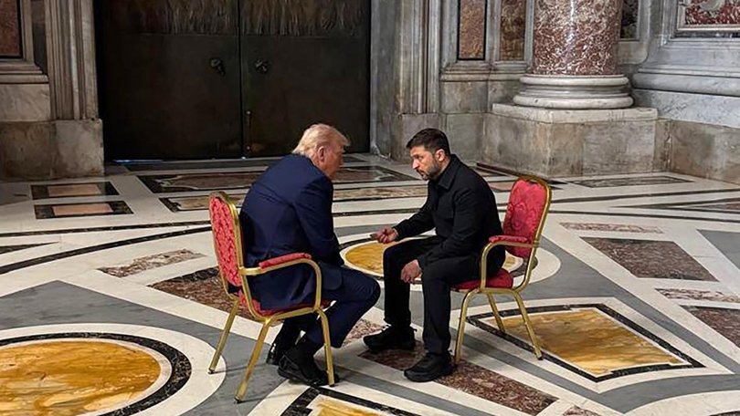 US President Donald Trump and Ukrainian leader Volodymyr Zelensky have spoken for 15 minutes at the Vatican in a meeting US officials called ‘very productive’, after a heated meeting for their last encounter.