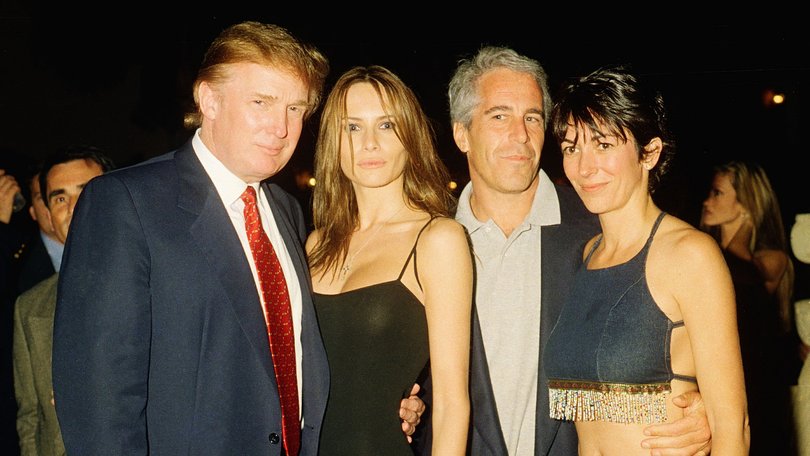 Donald Trump and his then-girlfriend Melania, Jeffrey Epstein and Ghislaine Maxwell pose together at the Mar-a-Lago club in 2000.