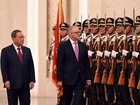 Anthony Albanese met Premier Li Qiang at the Great Hall of the People in Beijing.
