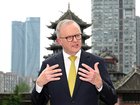 Prime Minister Anthony Albanese at a press conference in Chengdu.