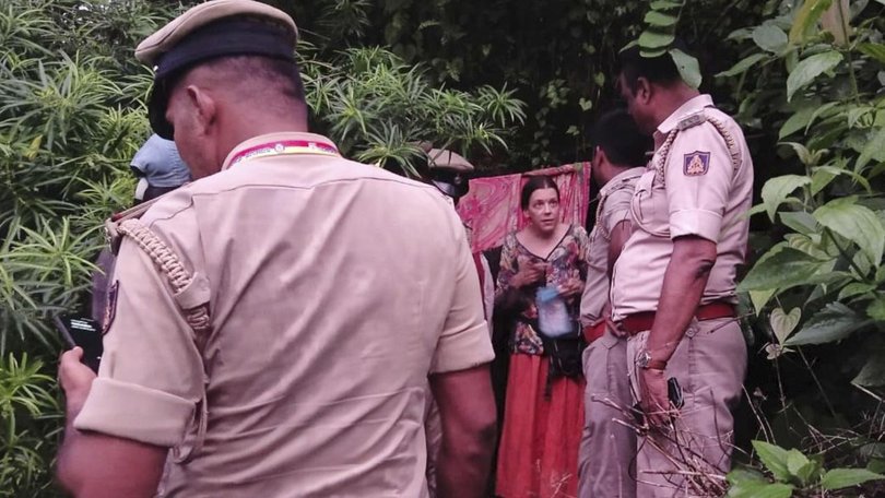 Police say a woman and her two daughters were living in a Karnataka cave for more than a week. (AP PHOTO)