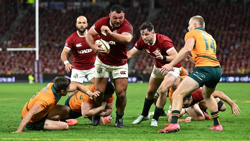 It seemed the Lions would run away with the match, but the Wallabies hung tough in Brisbane. (Darren England/AAP PHOTOS)