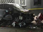Police say a line of people were waiting to enter a nightclub when they were struck by a car.