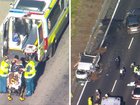 Mount Lindesay Hwy closed, three rushed to hospital after four car crash at Cedar Grove near Logan