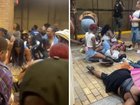 Fans at a Beyonce concert were injured after a stampede on an escalator.
