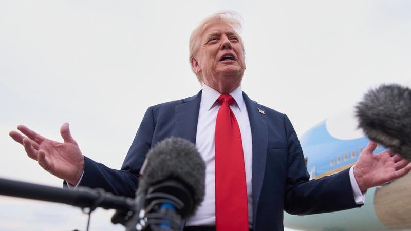 US President Donald Trump has claimed that his popularity has surged since the Jeffrey Epstein investigation was thrust back into public attention. (AP PHOTO)