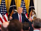 President Donald Trump speaks before the signing of the Genius Act at the White House on July 18. 