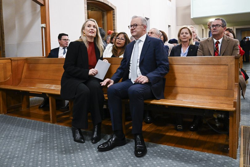Prime Minister Anthony Albanese and fiance, Jodie Haydon.