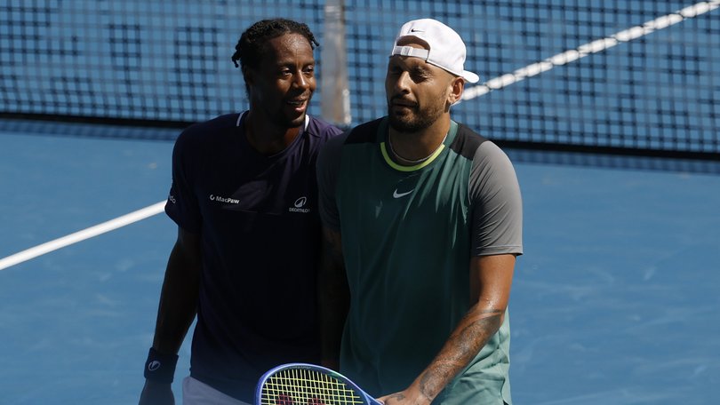 Gael Monfils with Nick Kyrgios (at the DC Open.