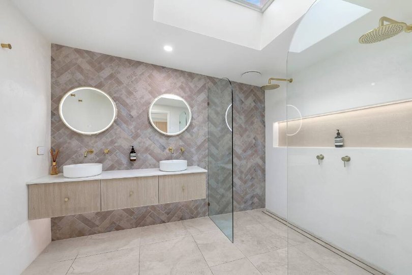 One of the three bathrooms.