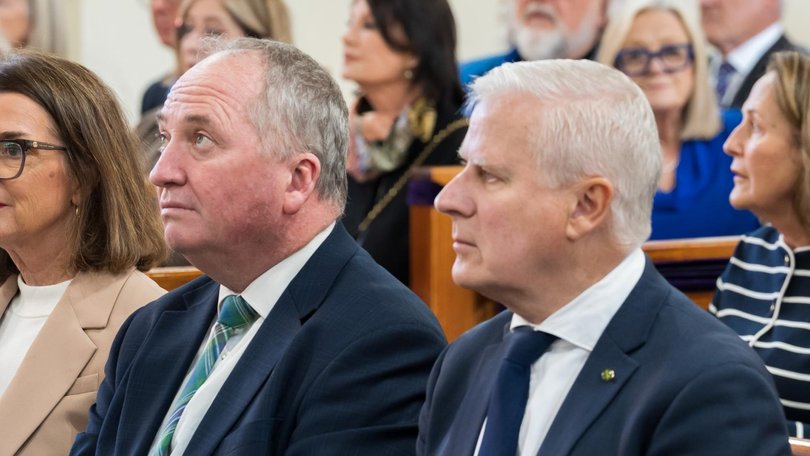 Nationals heavyweights Barnaby Joyce and Michael McCormack are pushing their party to scrap its net-zero stance. Picture: NewsWire / Simon Dallinger