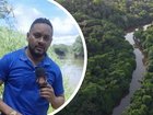 Lenildo Frazão was reporting from the river, illustrating the depth of the river where the 13-year-old was last seen cooling off with friends. 