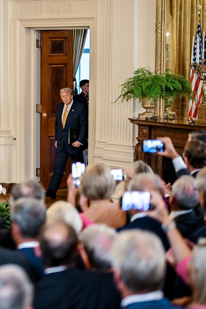 US President Donald Trump during a reception for Republican lawmakers at the White House on July 22, 2025.