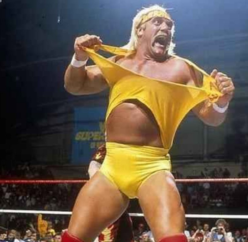 Wrestler Hulk Hogan in the ring.