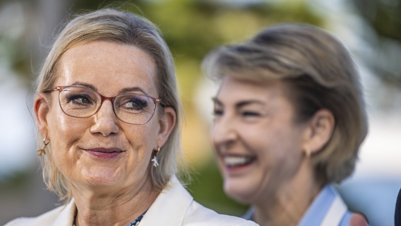 The Liberal Party's Sussan Ley and Michaelia Cash with Curtin candidate Tom White in Scarborough.