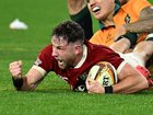 Hugo Keenan scored the Test-winning try for the Lions in the final minute against the Wallabies. (James Ross/AAP PHOTOS)