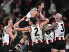 St Kilda have produced a stunning comeback to beat Melbourne by a goal at Marvel Stadium. (Joel Carrett/AAP PHOTOS)