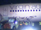 A Virgin plane has been badly damaged on the tarmac of Melbourne airport after colliding with a towing vehicle.