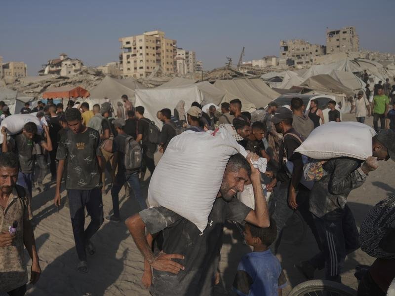 The Israeli military has promised to allow aid drops and humanitarian corridors into Gaza. (AP PHOTO)