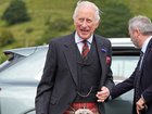 King Charles III, dons a kilt for a reception for Caithness Communities hosted by the Nuclear Decommissioning Authority at Scrabster Harbour on July 28, 2025 in Thurso, Scotland. 
