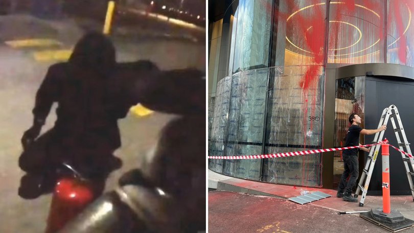 In a bid to justify their vandalism, the offenders allege that Toll “supplies weapons to the “US” and “israeli” militaries