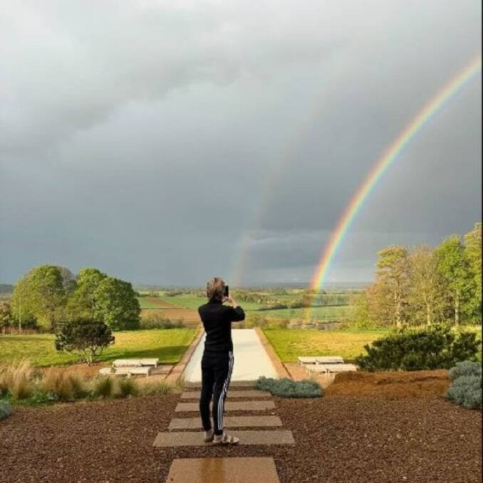Portia di Rossi at the couple's property in Oxfordshire. Picture Instagram