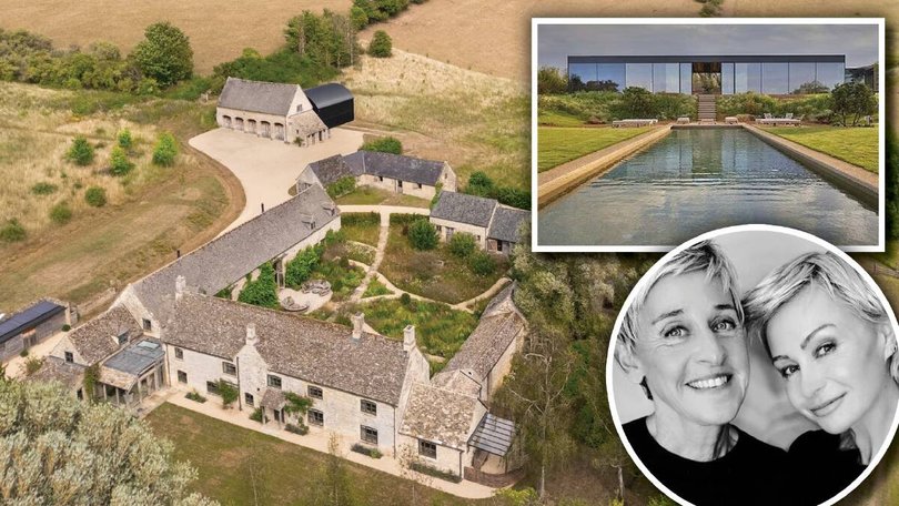 Ellen DeGeneres and Portia de Rossi have listed their sprawling farmhouse in the UK after moving into a new ultra-modern countryside pad. Pictures Sotheby's International Realty/supplied/Facebook