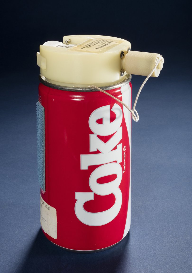 A Coca-Cola can designed for space.