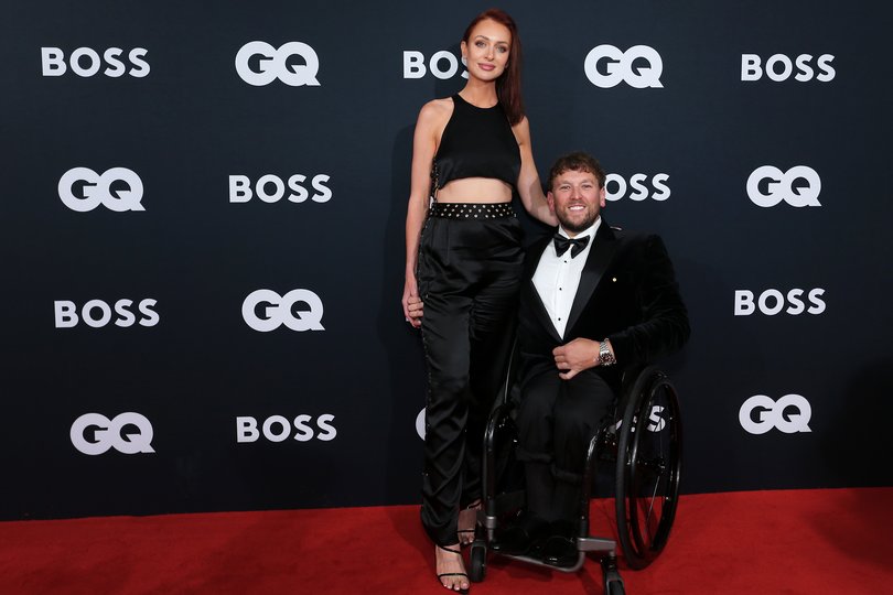 Chantelle Otten and Dylan Alcott attends the 2022 GQ Men Of The Year Awards.