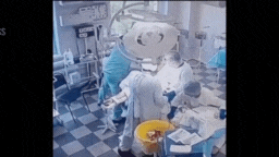 Russian medics perform surgery as the 8.8-magnitude earthquake strikes.