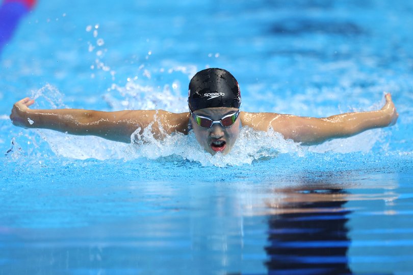 Zidi Yu of Team China competes in the women's 200m individual medley.