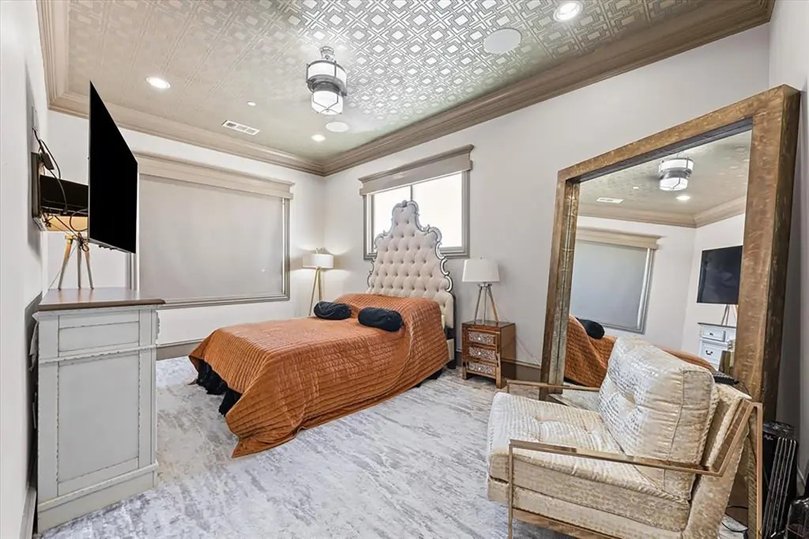 One of the property’s bedrooms.