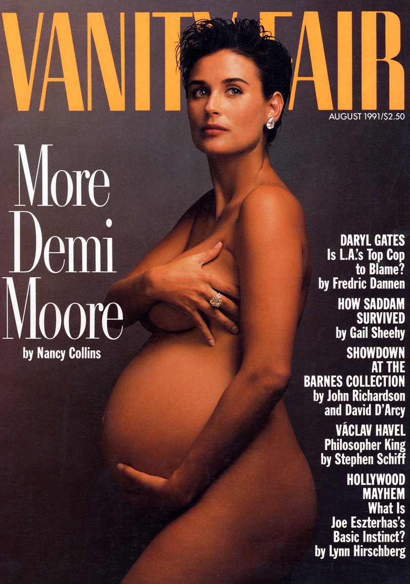 Annie Leibovitz photographed Demi Moore for this iconic 1991 Vanity Fair cover.