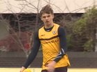 Cooper Hodge in action at Hawthorn training on Tuesday. 