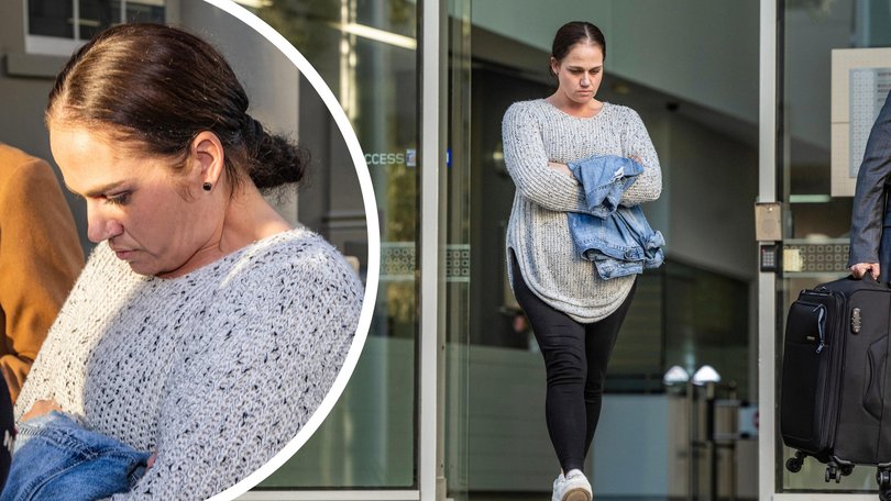 Monique Ellen Burton leaves court on Thursday.