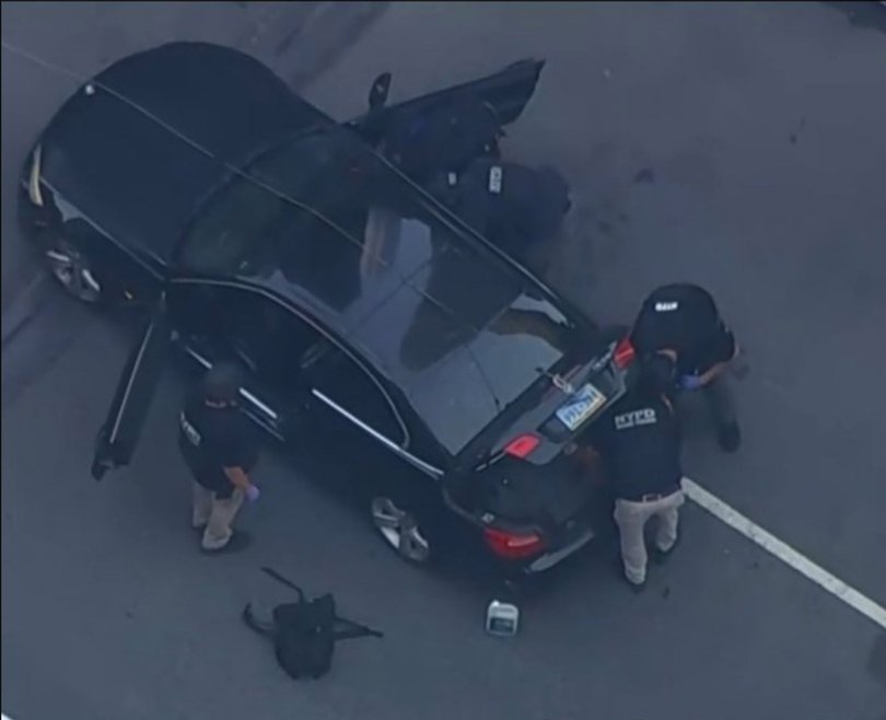 New York Police Department raid the gunman’s BMW.