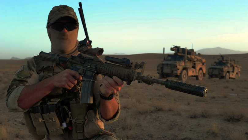 Special Operations Task Group (SOTG) soldiers on patrol in Afghanistan.