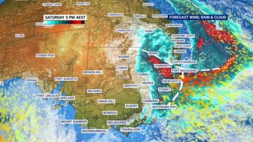 A low pressure system is expected to hit the NSW coast on Saturday. Picture: Sky News