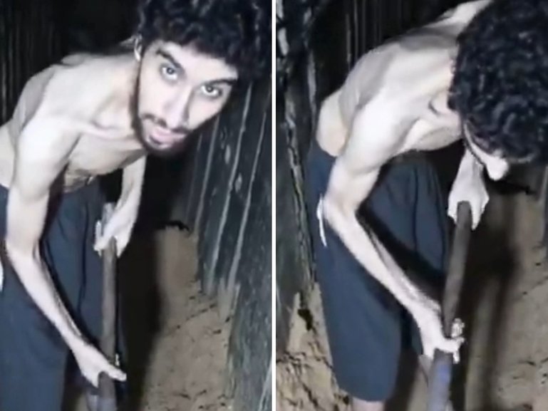 A video showing a severely emaciated Israeli hostage held by the Islamist Hamas in the Gaza Strip has been released.