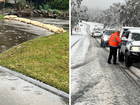 A woman has been swept away by floodwaters as severe weather batters NSW.
