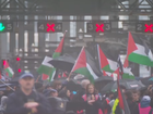 Protesters march across the Sydney Harbour Bridge on Sunday.